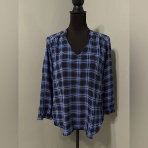 Amanda Uprichard Blue / Black Silk Blouse Women’s‎ Size Medium
